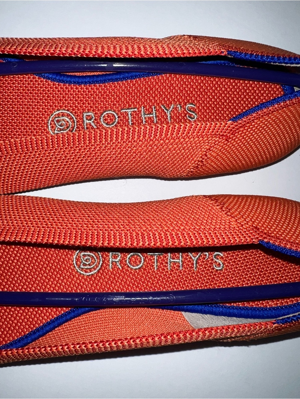 Rothy’s The Point Coral Orange Knit Pointed Toe Flats NWOT Sz 10.5 - Picture 6 of 7